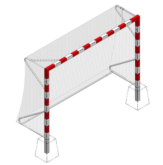 Picture of Rokometni gol 300x200 cm, aluminijast, s talnimi vstavki
